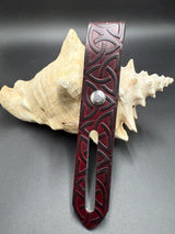 Stamped Leather Parasol Handle Harness- Celtic