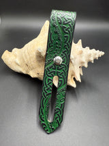 Stamped Leather Parasol Handle Harness- Celtic
