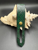 Stamped Leather Parasol Handle Harness- Celtic