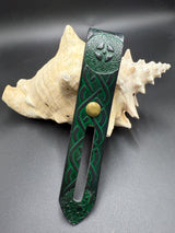 Stamped Leather Parasol Handle Harness- Celtic