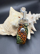 Stamped Leather Mug Strap with Belt Clip  - Celtic