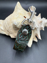 Stamped Leather Mug Strap with Belt Clip  - Dragon