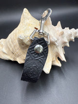 Stamped Leather Mug Strap with Belt Clip  - Celtic