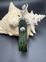 Stamped Leather Mug Strap with Belt Clip  - Dragon Scale