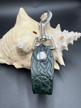 Stamped Leather Mug Strap with Belt Clip  - Human Skulls