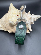 Stamped Leather Mug Strap with Belt Clip  - Bees