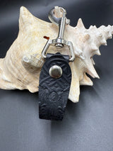 Stamped Leather Mug Strap with Belt Clip  - Cthulhu