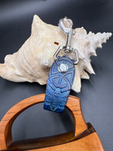 Stamped Leather Mug Strap with Belt Clip  - Death Moth