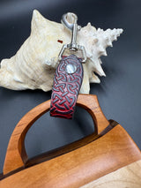 Stamped Leather Mug Strap with Belt Clip  - Celtic