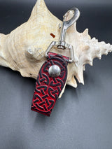 Stamped Leather Mug Strap with Belt Clip  - Celtic