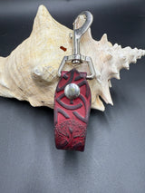 Stamped Leather Mug Strap with Belt Clip  - Celtic