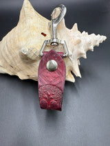 Stamped Leather Mug Strap with Belt Clip  - Celtic