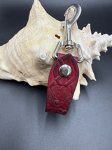 Stamped Leather Mug Strap with Belt Clip  - Celtic