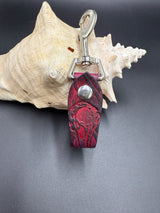 Stamped Leather Mug Strap with Belt Clip  - Crow/Raven  Skull