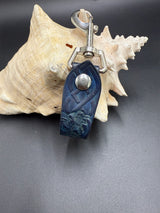 Stamped Leather Mug Strap with Belt Clip  - Bees