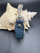 Stamped Leather Mug Strap with Belt Clip  - Celtic