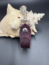 Stamped Leather Mug Strap with Belt Clip  - Nordic