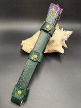 Stamped Leather Large Fan Holster - Celtic