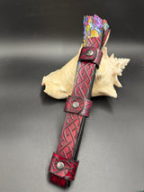 Stamped Leather Large Fan Holster - Celtic