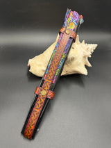 Stamped Leather Narrow Fan Large Holster - Celtic