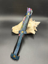 Stamped Leather Narrow Fan Large Holster - Celtic