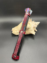 Stamped Leather Narrow Fan Large Holster - Celtic