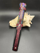 Stamped Leather Narrow Fan Large Holster - Celtic