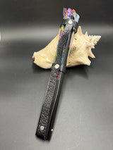 Stamped Leather Narrow Fan Large Holster - Celtic