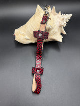 Stamped Leather Narrow Small Fan Holster - Celtic