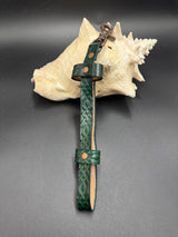 Stamped Leather Narrow Small Fan Holster - Celtic