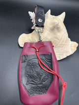 Stamp Leather Mug Strap Pouch - Skulls