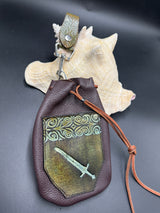 Stamp Leather Mug Strap Pouch - Weapons