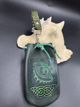 Stamp Leather Mug Strap Pouch - Dragon Eye
