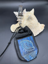 Stamp Leather Mug Strap Pouch - Dragon Eye