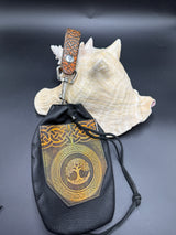 Stamp Leather Mug Strap Pouch - Celtic