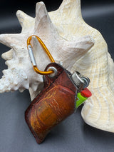 Stamped Leather Lighter Case - Skulls