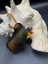 Stamped Leather Lighter Case - Floral