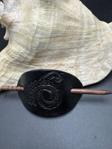 Stamped Leather Hair Barrette - Tentacles
