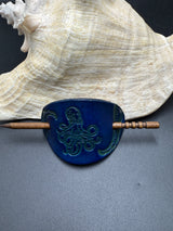 Stamped Leather Hair Barrette - Octopus