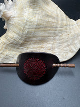 Stamped Leather Hair Barrette - Nordic