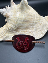 Stamped Leather Hair Barrette - Nordic