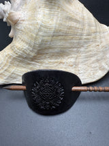 Stamped Leather Hair Barrette - Nordic