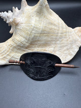 Stamped Leather Hair Barrette - Mushrooms