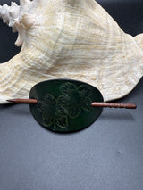 Stamped Leather Hair Barrette - Floral