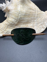 Stamped Leather Hair Barrette - Floral