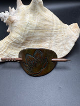 Stamped Leather Hair Barrette - Floral