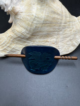 Stamped Leather Hair Barrette - Dragon Medieval 1.0