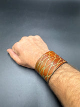 Stamped Leather Bracelet - 1 3/4 Dragon Scale