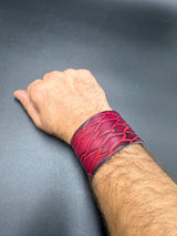Stamped Leather Bracelet - 1 1/2 Dragon Scale