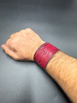 Stamped Leather Bracelet - 1 1/2 Dragon Scale